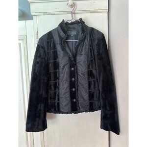 Velvet and Satin Button up Jacket